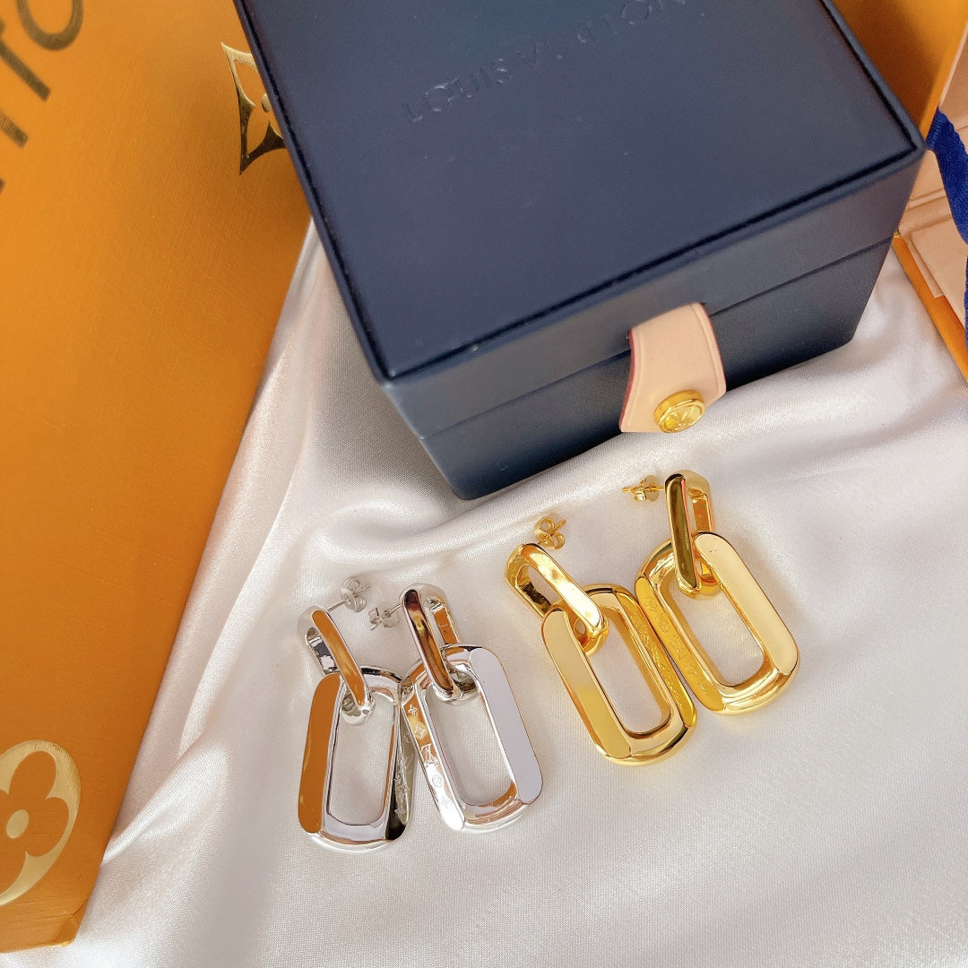 Monogram Double Hoop Earrings