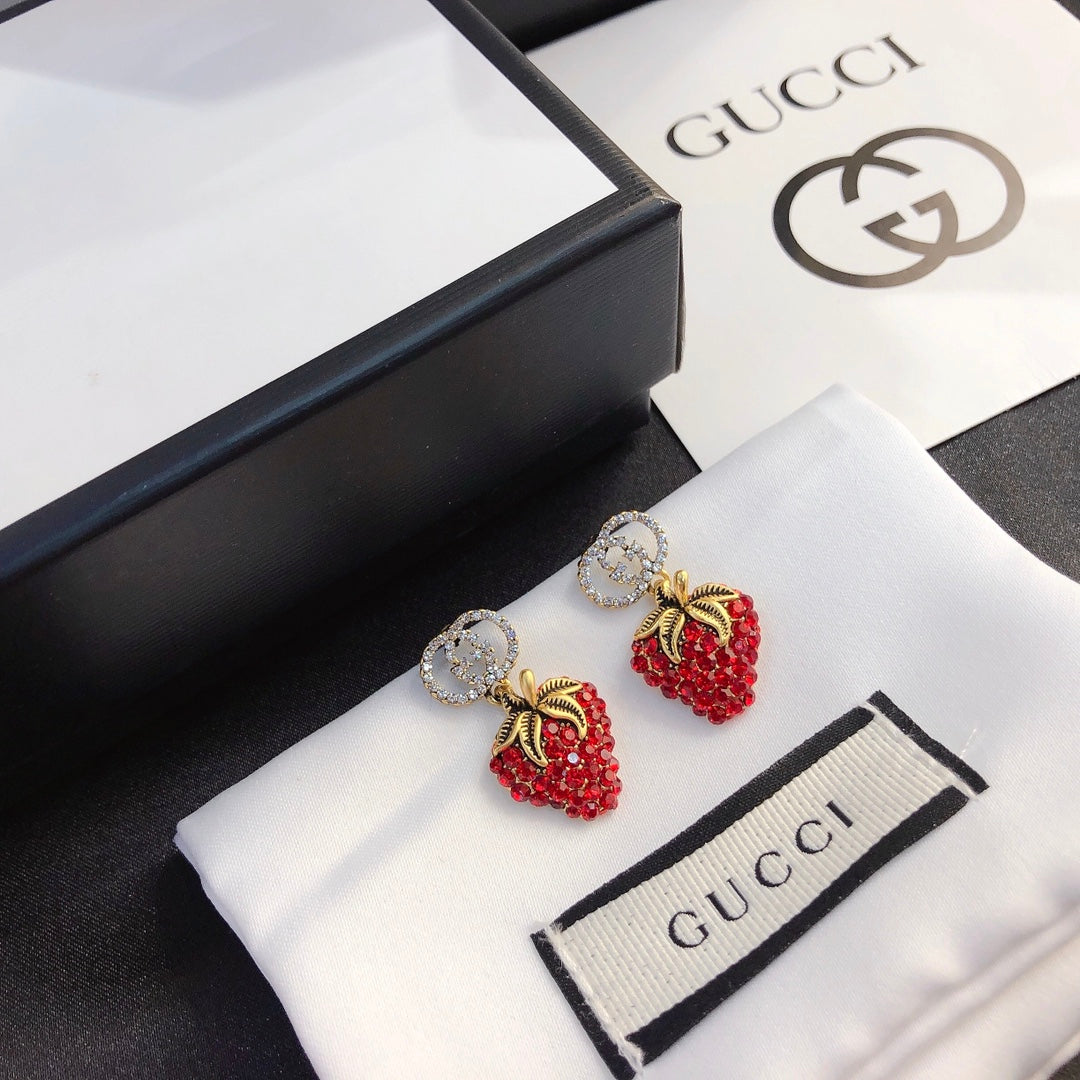 Statement Diamond Strawberry Earrings