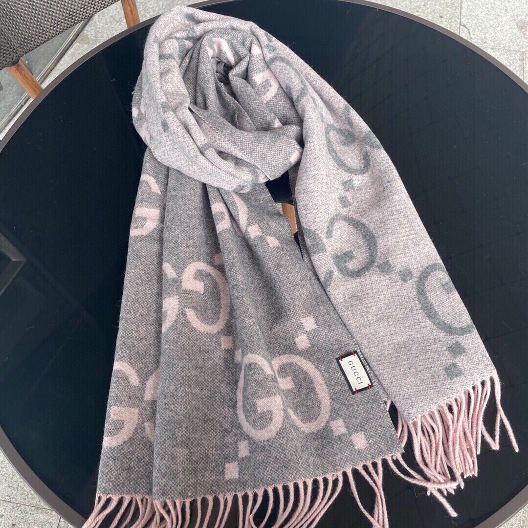 Classic Large Letter Jacquard Cashmere Scarf