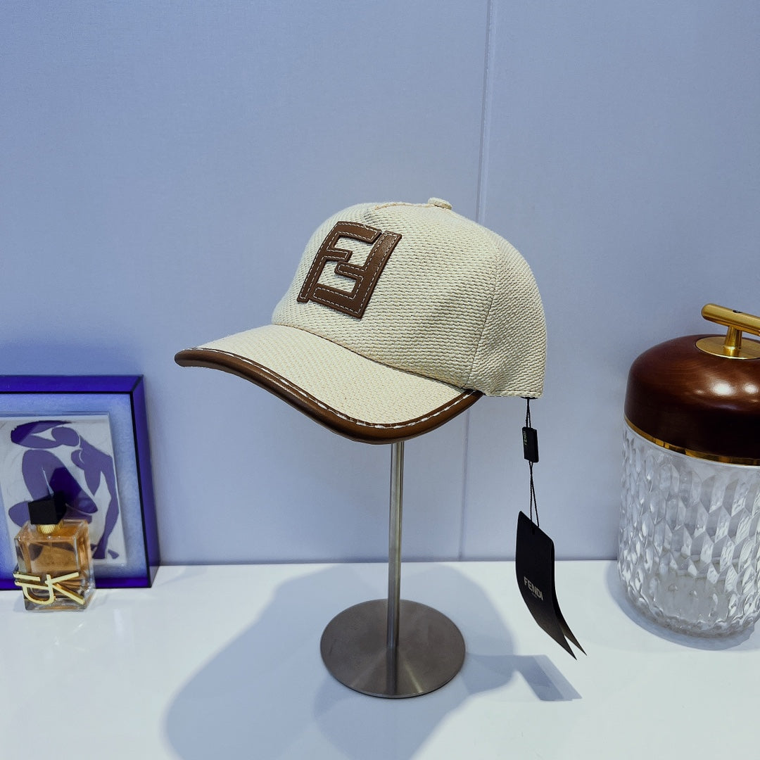 Versatile Letter Leather Trim Baseball Cap