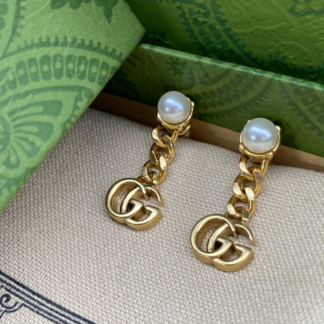 Versatile Chain Pendant Pearl Earrings