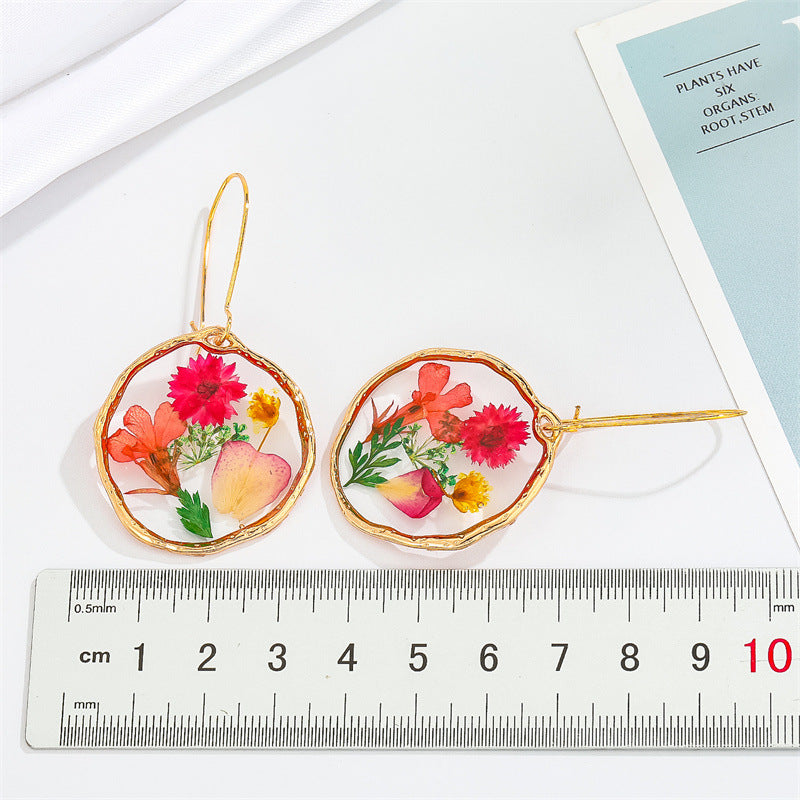 Natural Resin DIY Preserved Flower Earrings