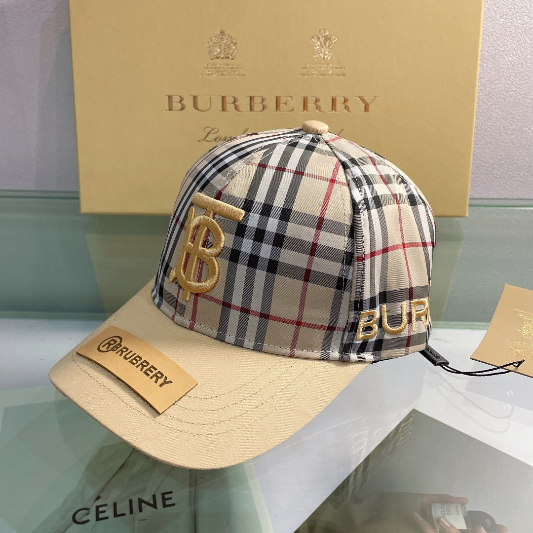 Classic Check Embroidered Letter Baseball Cap