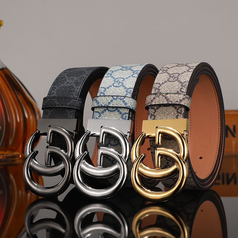 3 Colors luxury printed letter leather belt