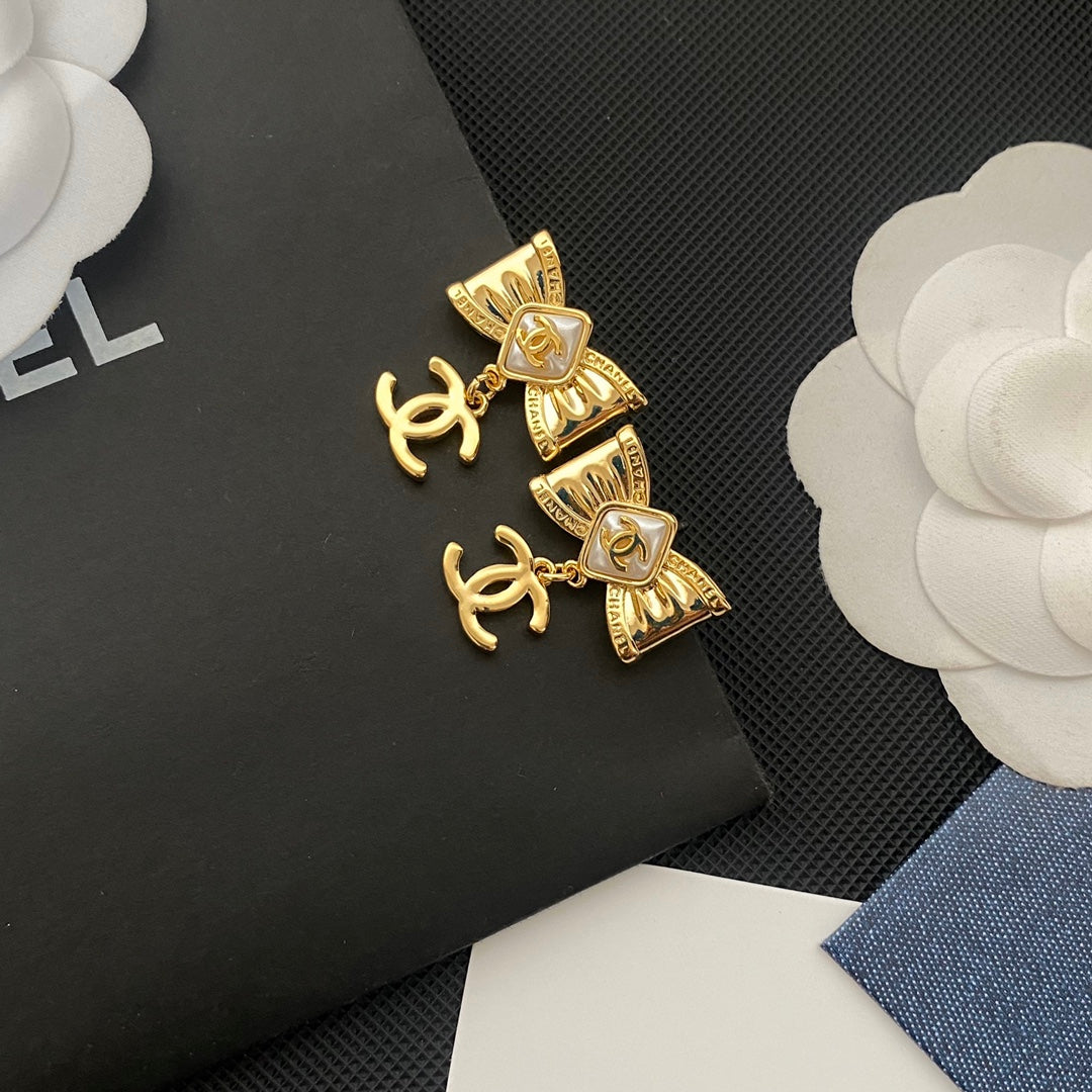 Gentle Bow Logo Earrings