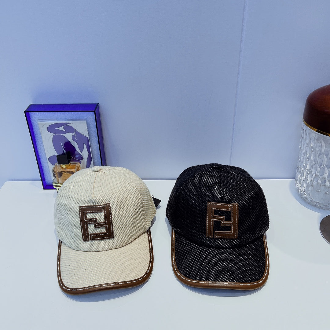 Versatile Letter Leather Trim Baseball Cap