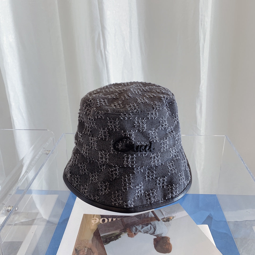 Embroidered Letter Cowboy Bucket Hat