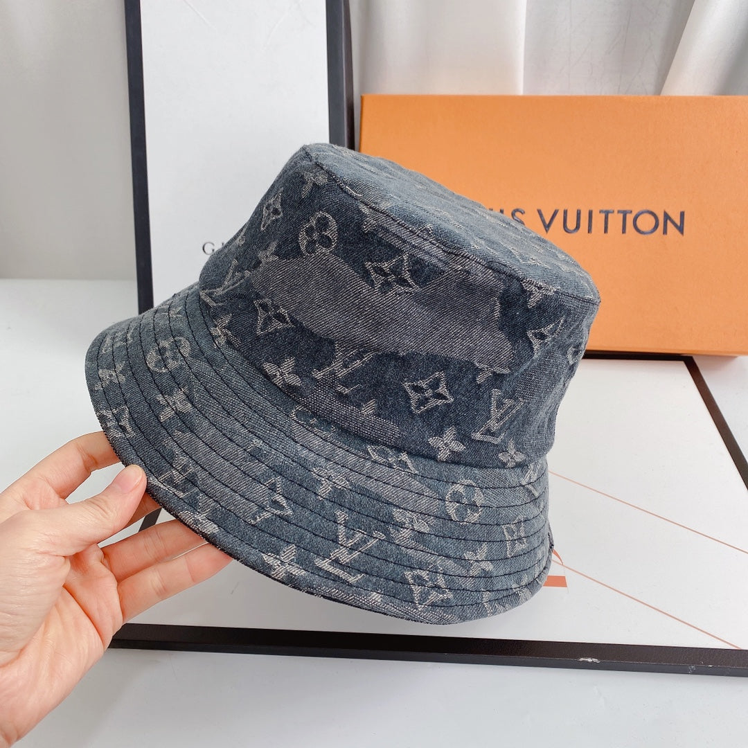 Irregular Jacquard Denim Bucket Hat