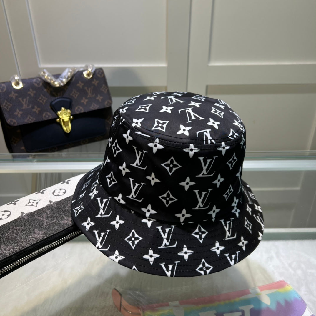 Vintage Monogram Print Bucket Hat