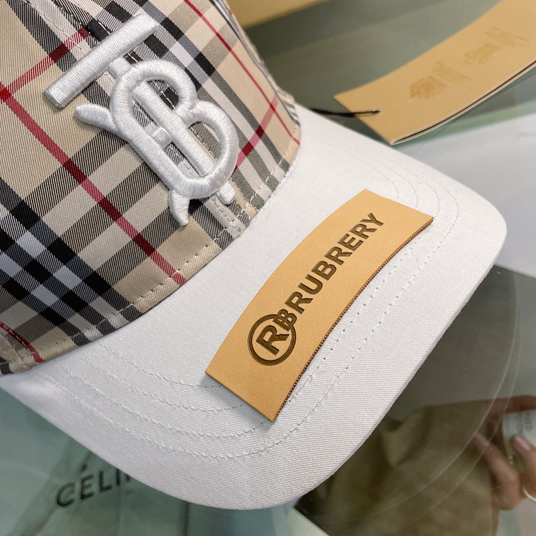 Classic Check Embroidered Letter Baseball Cap