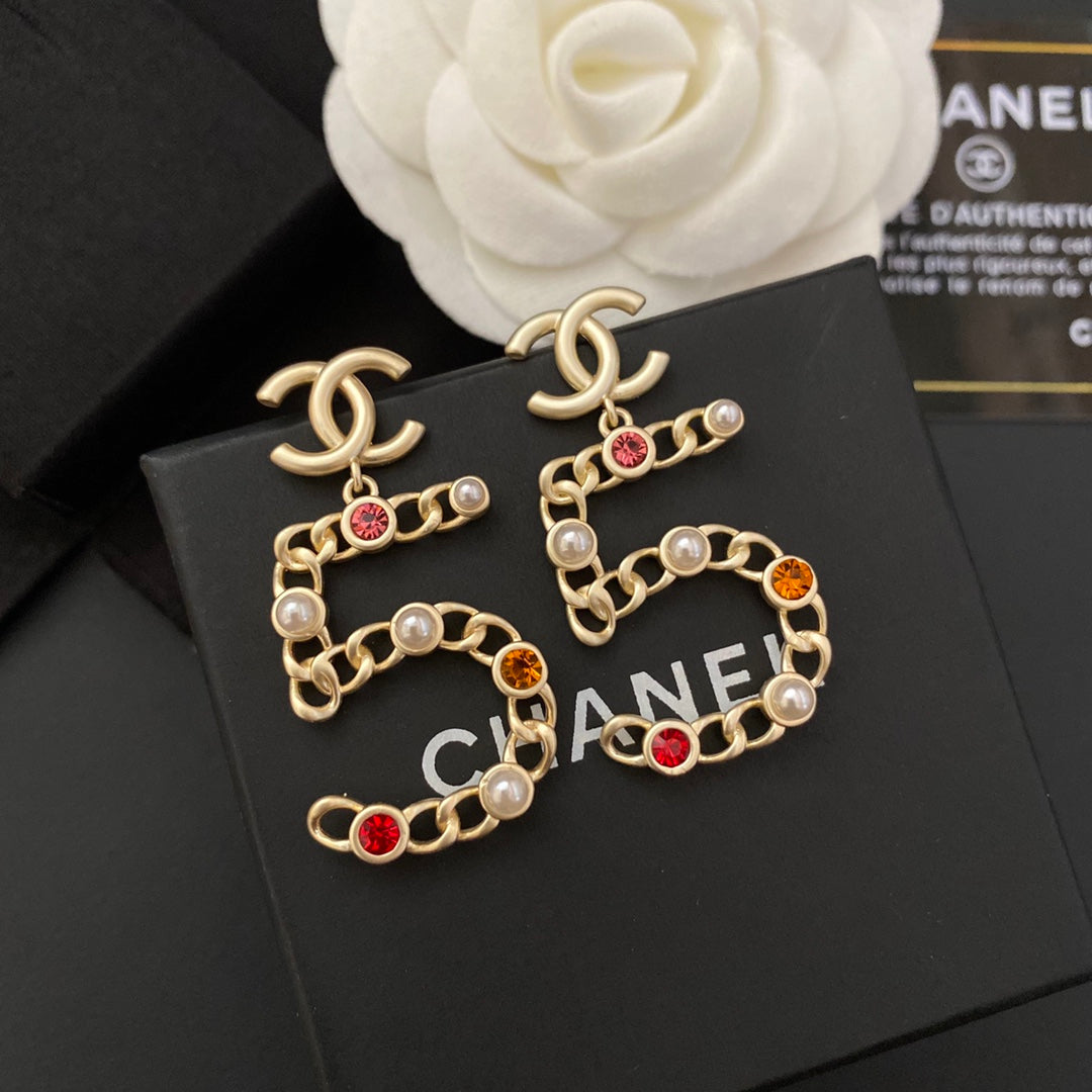 New No.5 Colored Diamond Earrings