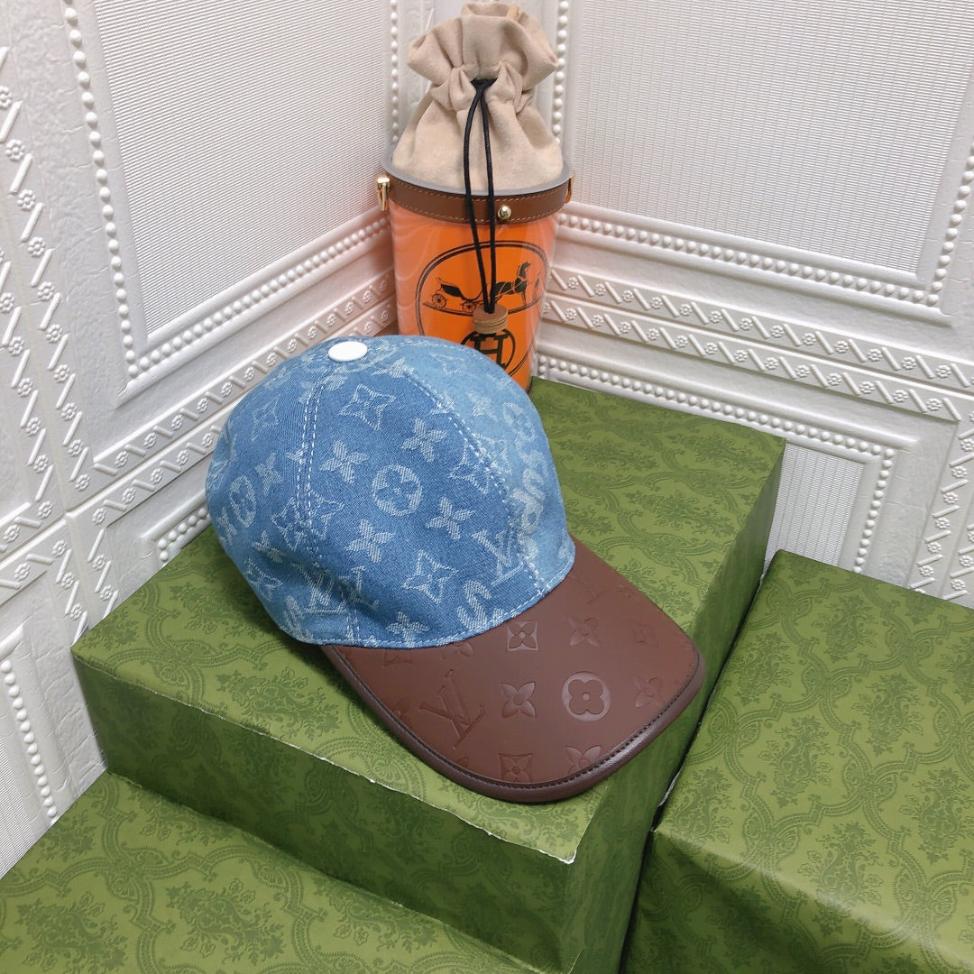 Embossed Denim Baseball Cap