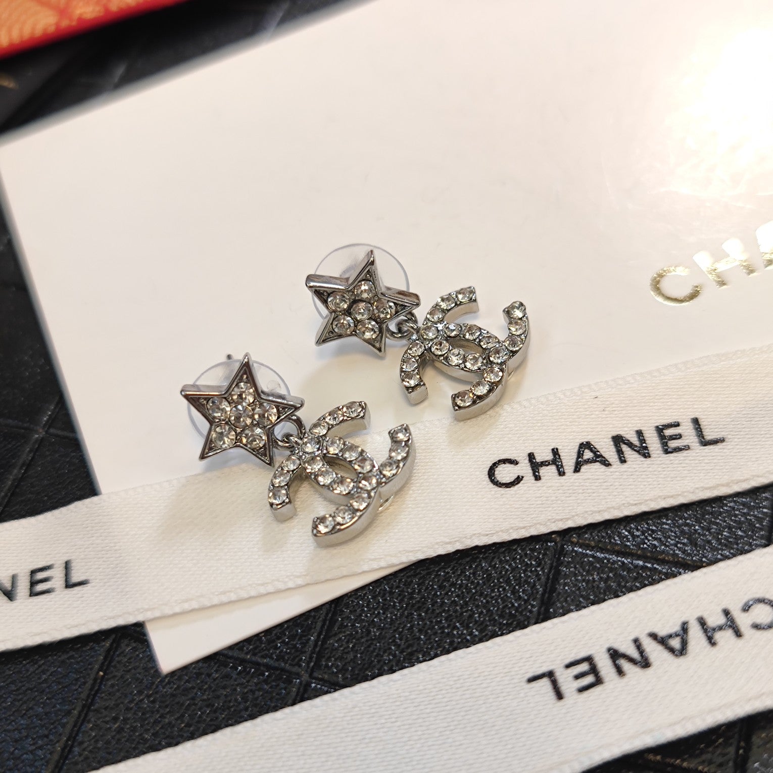 Trendy Diamond Star Logo Earrings