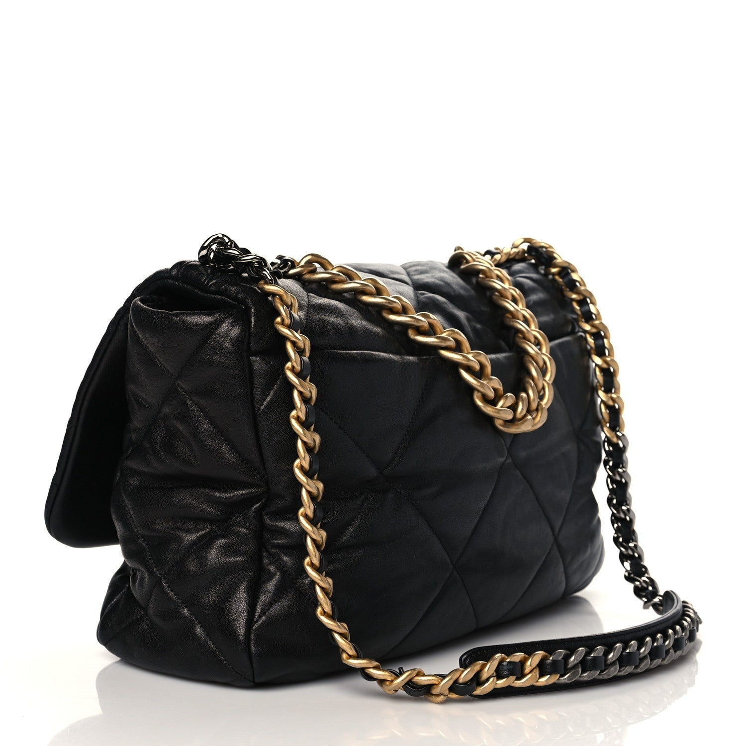 Lambskin Quilted Maxi CC 19 Flap Black