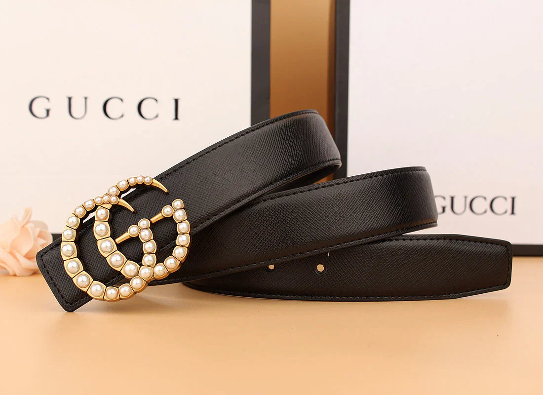 2 styles of luxury double G pearl belt