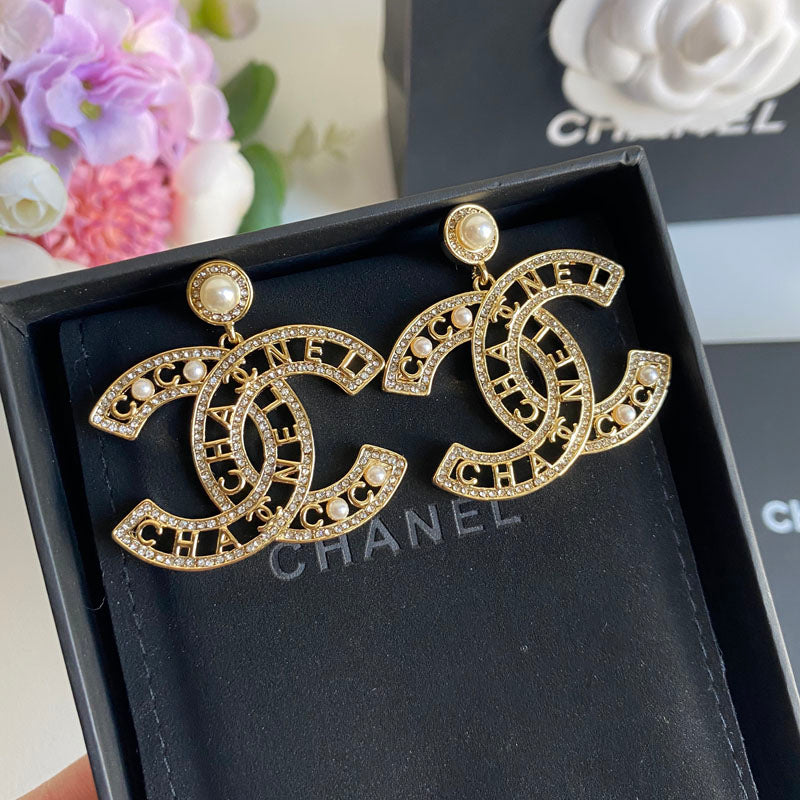 Elegant Cutout Alphabet Earrings