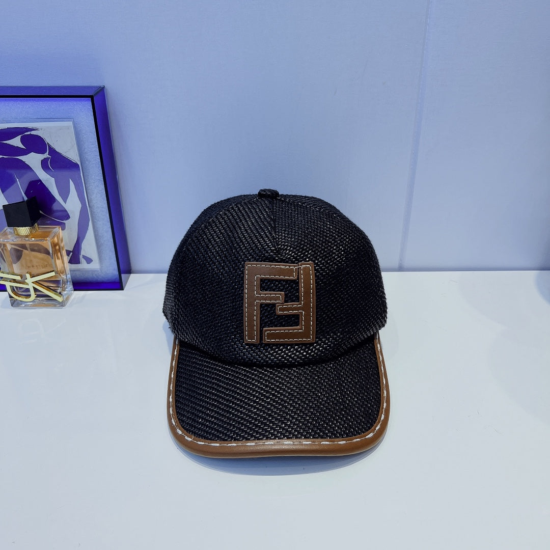 Versatile Letter Leather Trim Baseball Cap