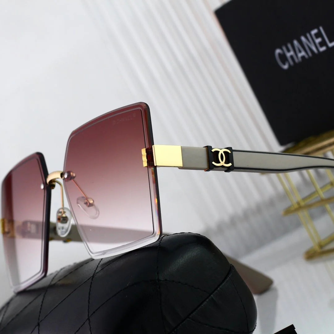 Square frameless fashion sunglasses