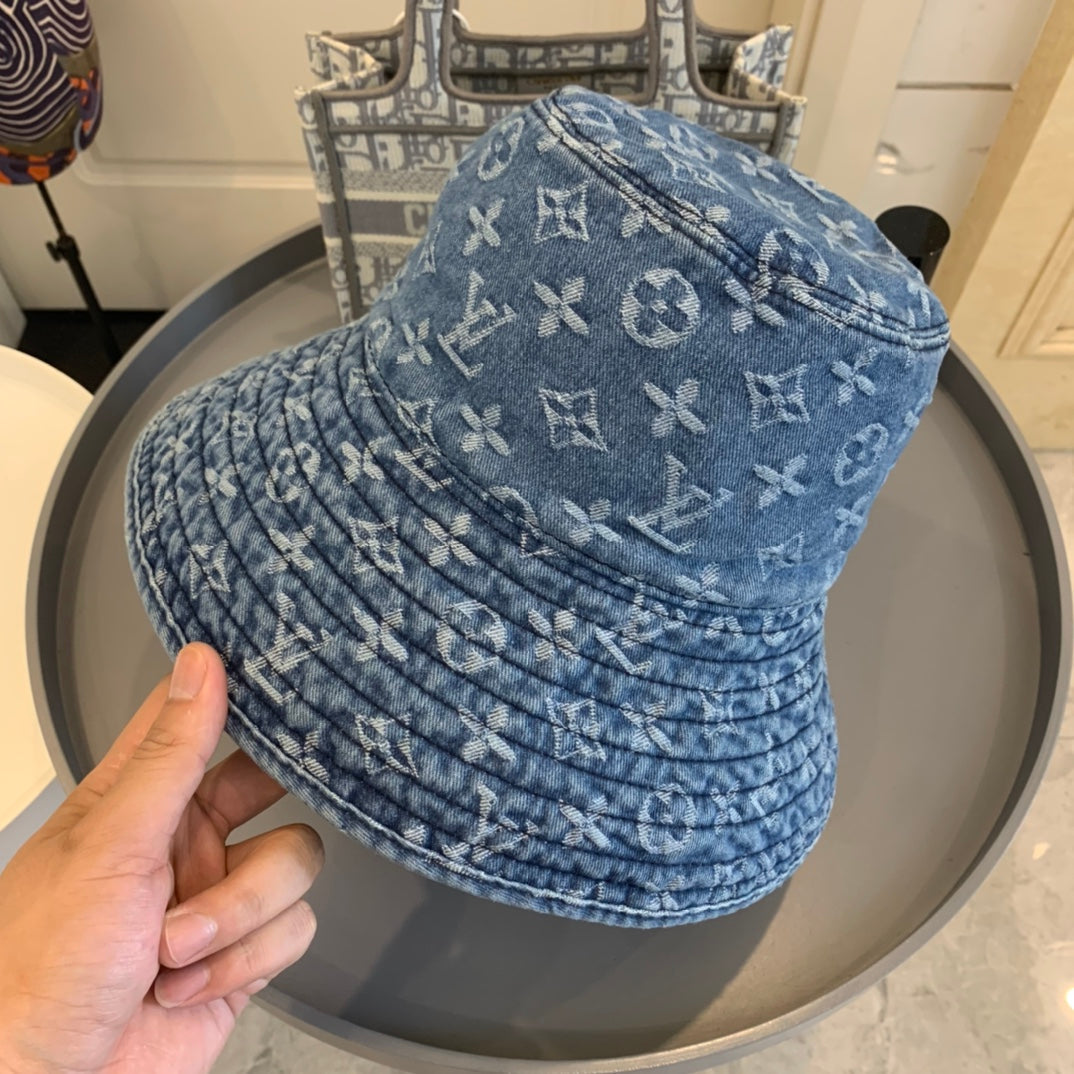 Monogram Big Brim  Denim Hat