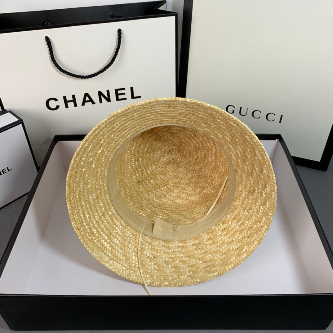 Pearl Web Straw Bucket Hat