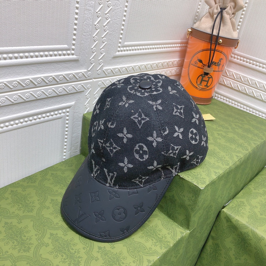 Embossed Denim Baseball Cap