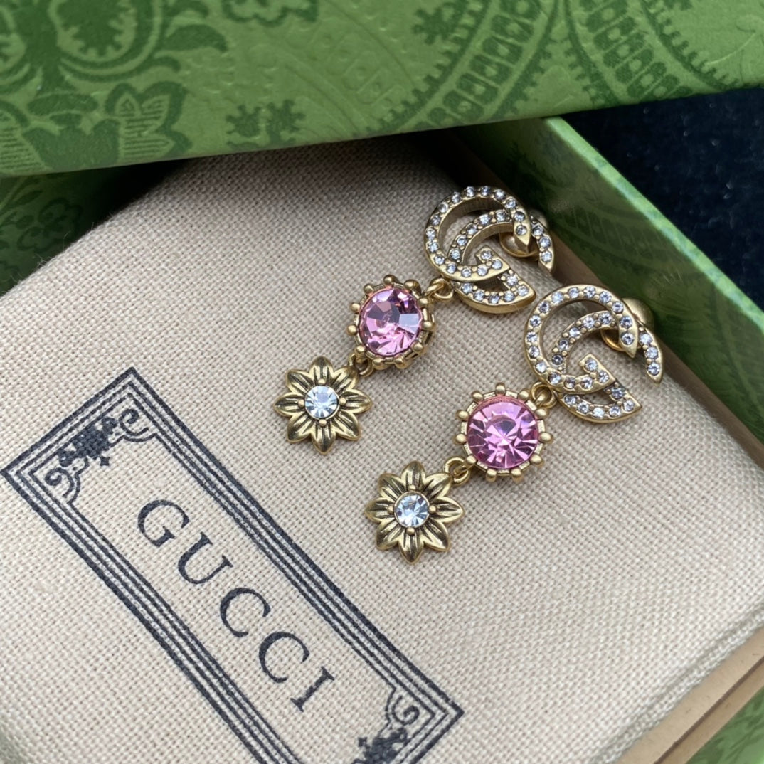 Double G Pink Diamond Earrings