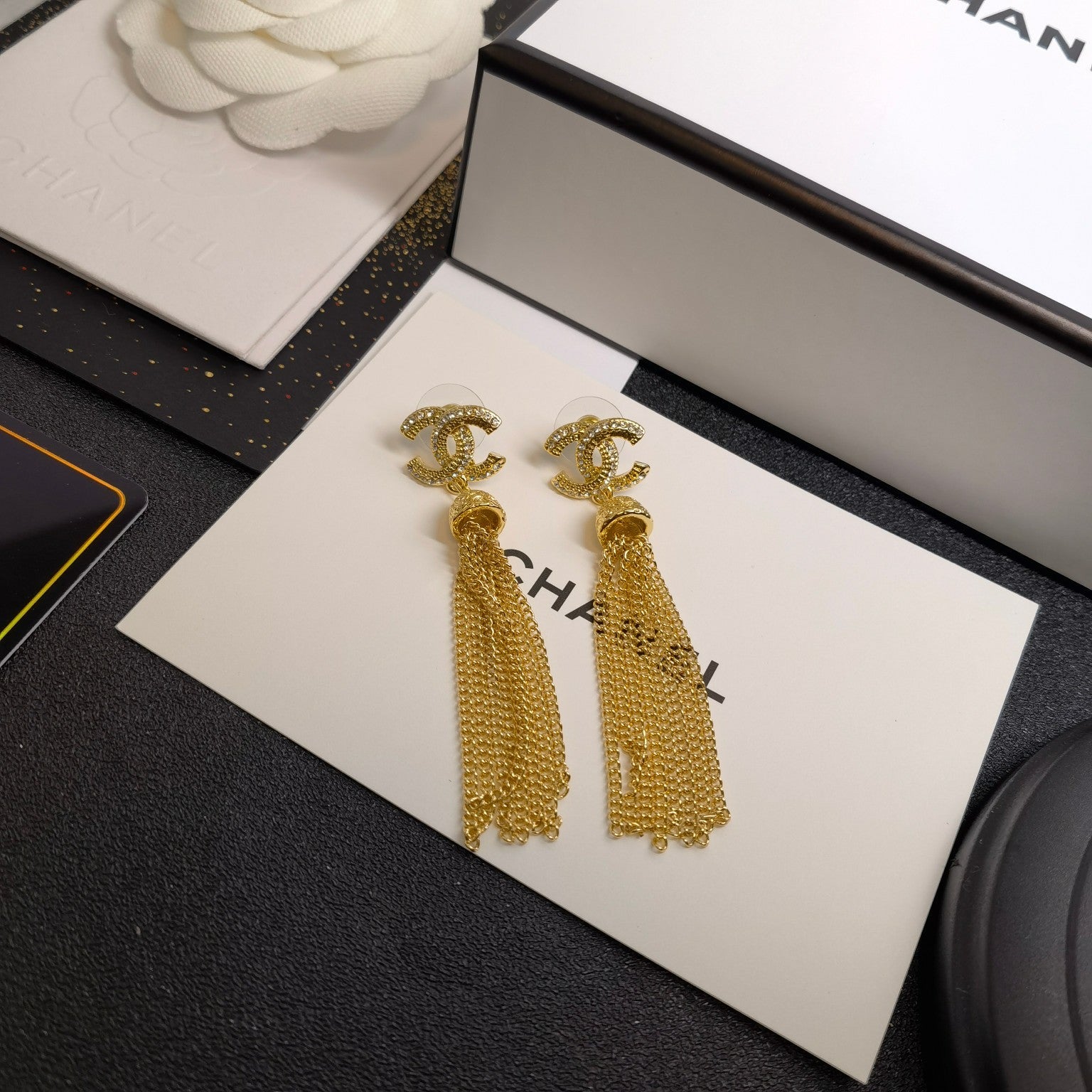 Fashion Sparkling Rhinestone Tassel Earrings