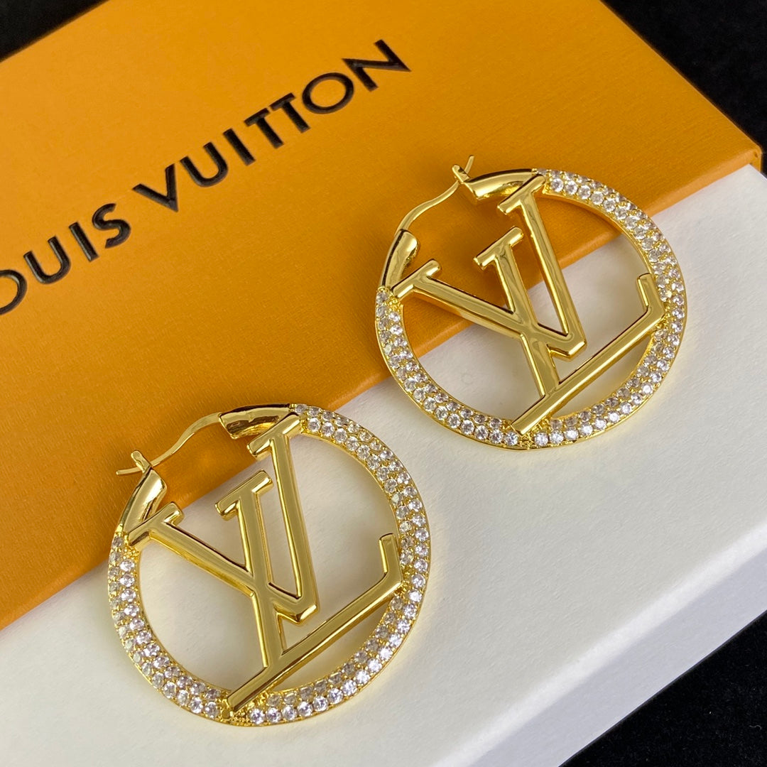 Personalized  4CM Letter Zircon Earrings