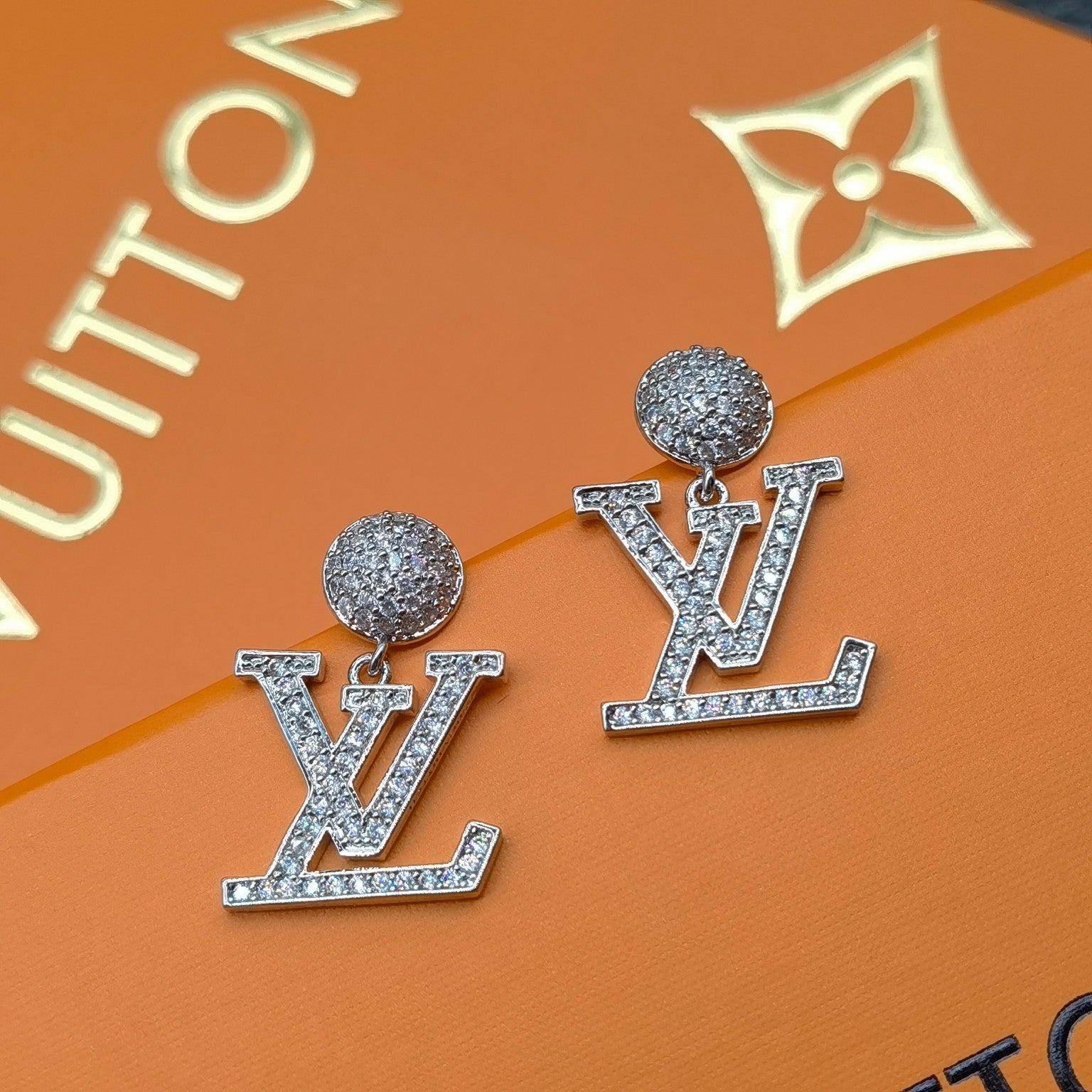 Full Zircon Alphabet Drop Earrings