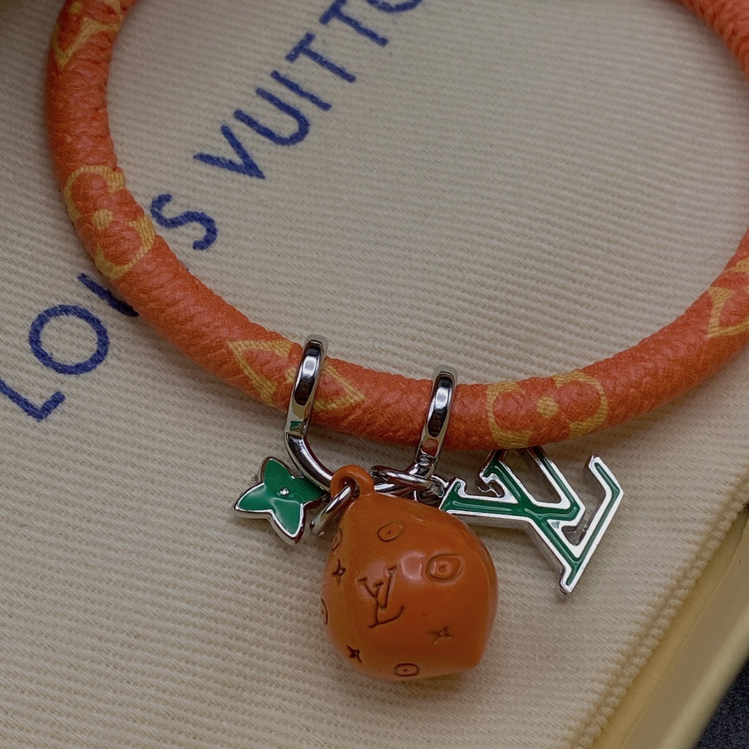 Lucky Orange Leather Bracelet