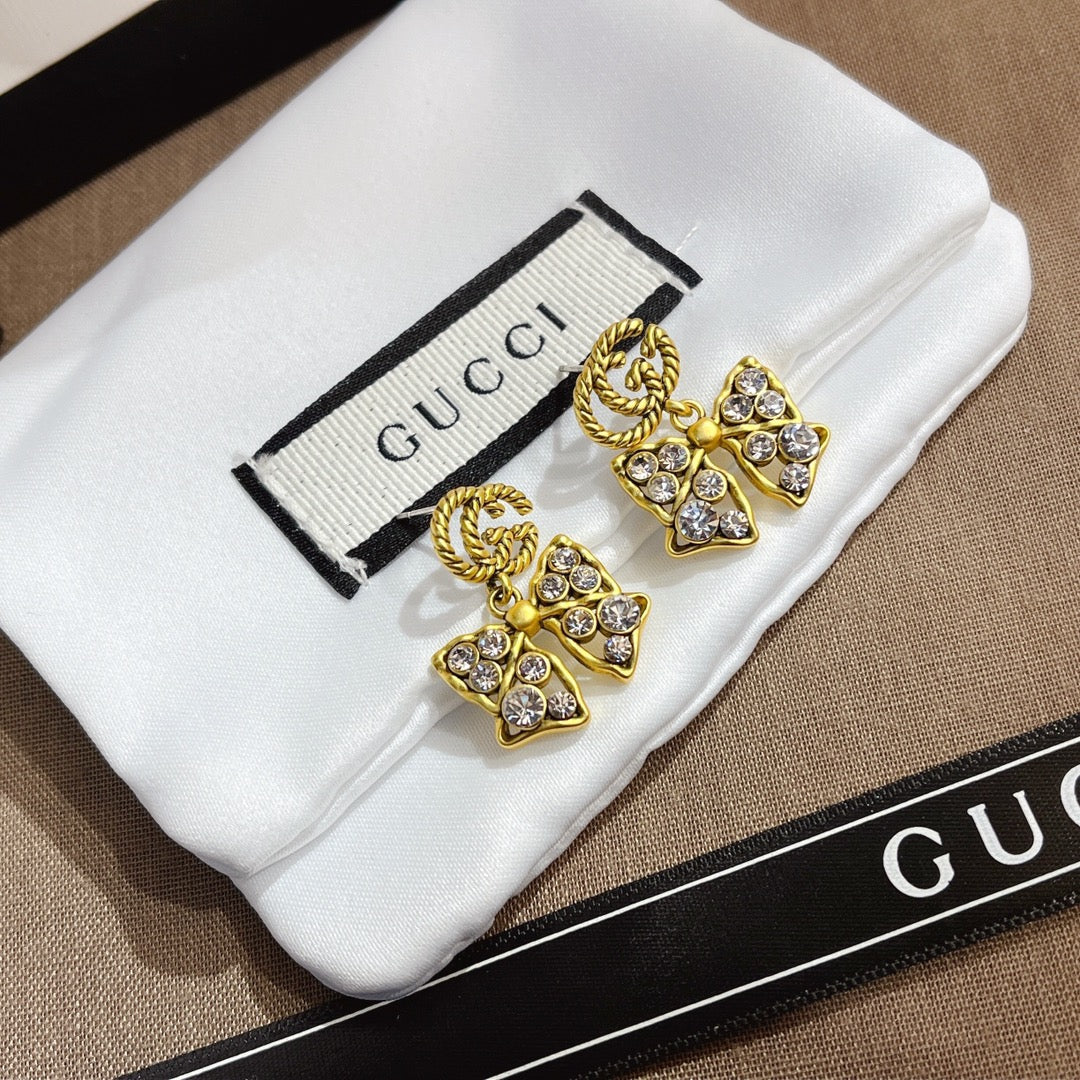 Diamond Bow Earrings