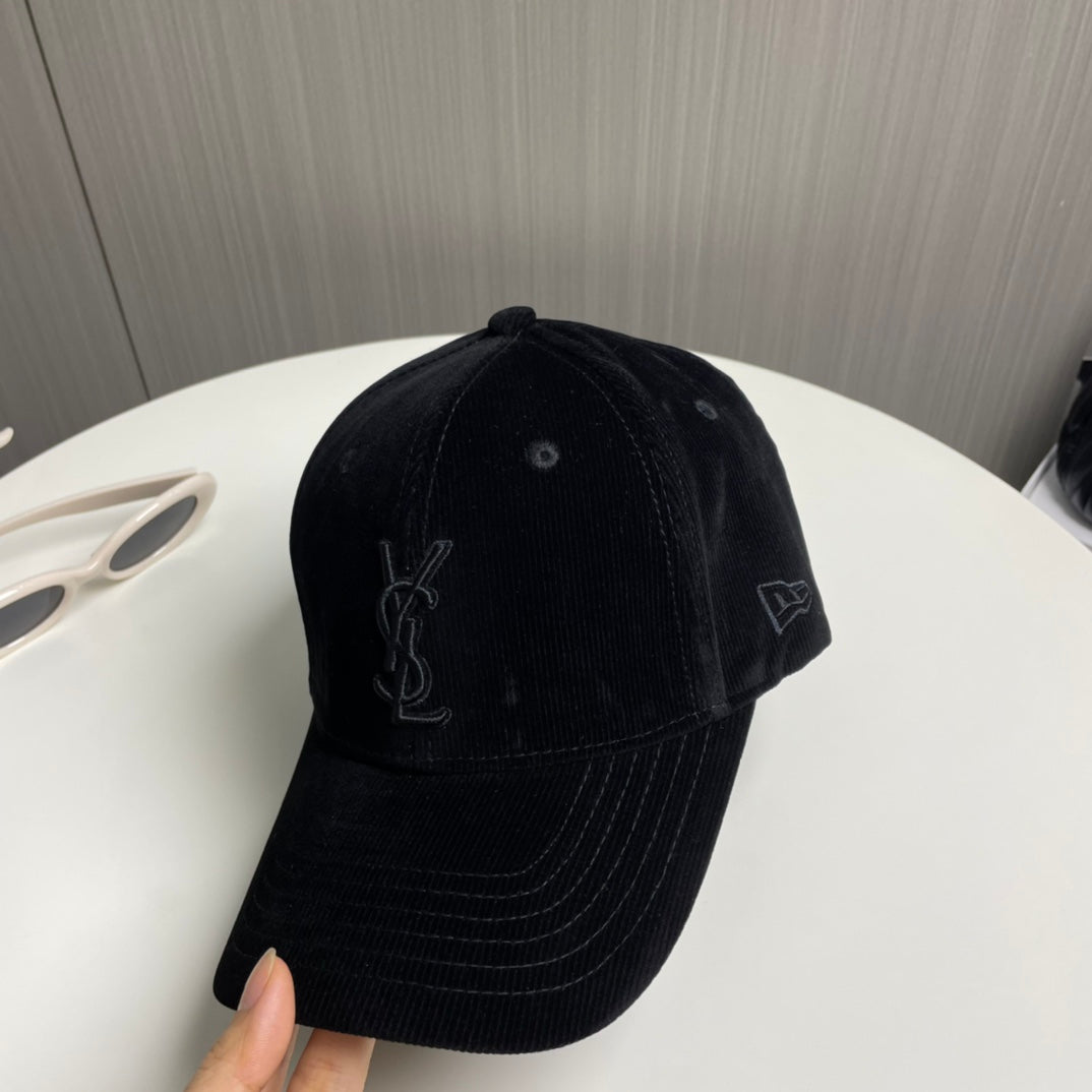 Letter Embroidered Corduroy Baseball Cap