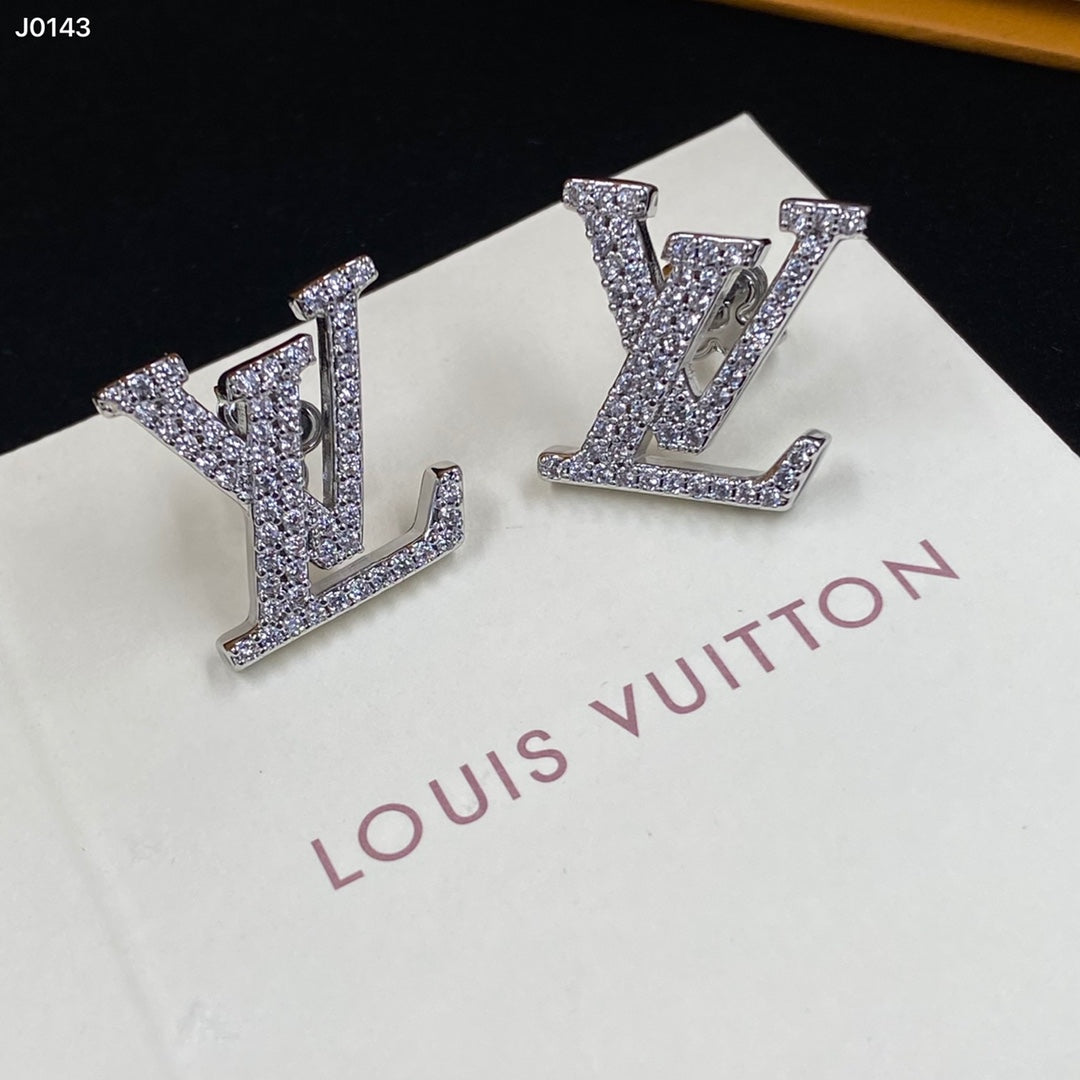 Full Diamond Logo Earrings