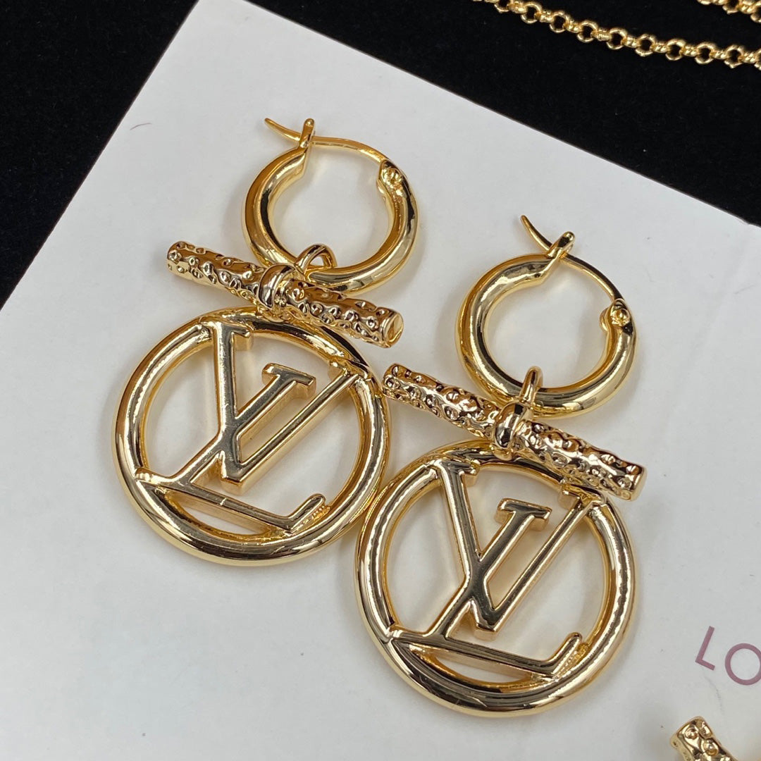 Letter Logo Earring Necklace Set