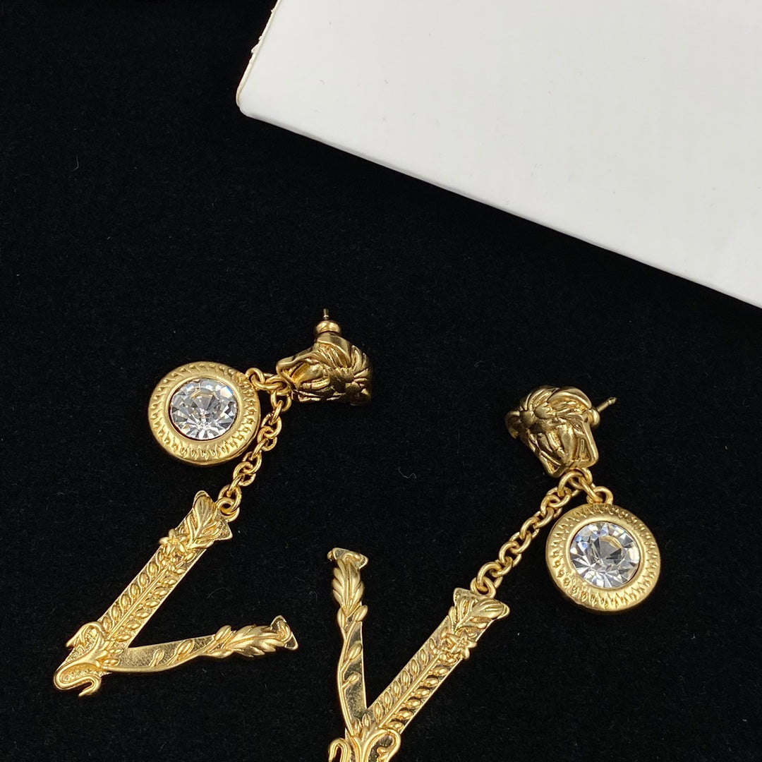 Medusa V Drop Diamond Earrings