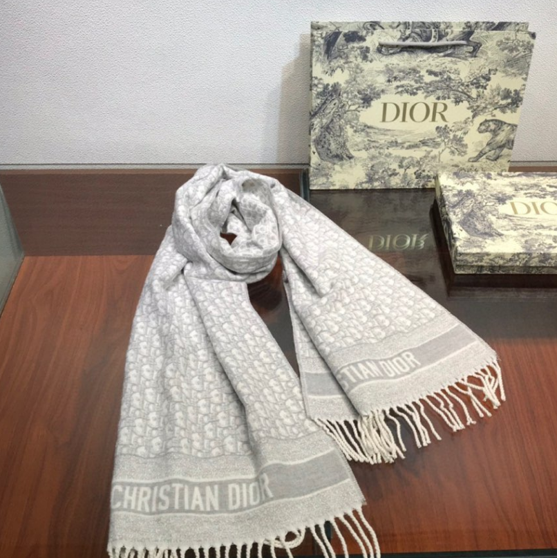 Versatile Monogram Jacquard Fringe Scarf