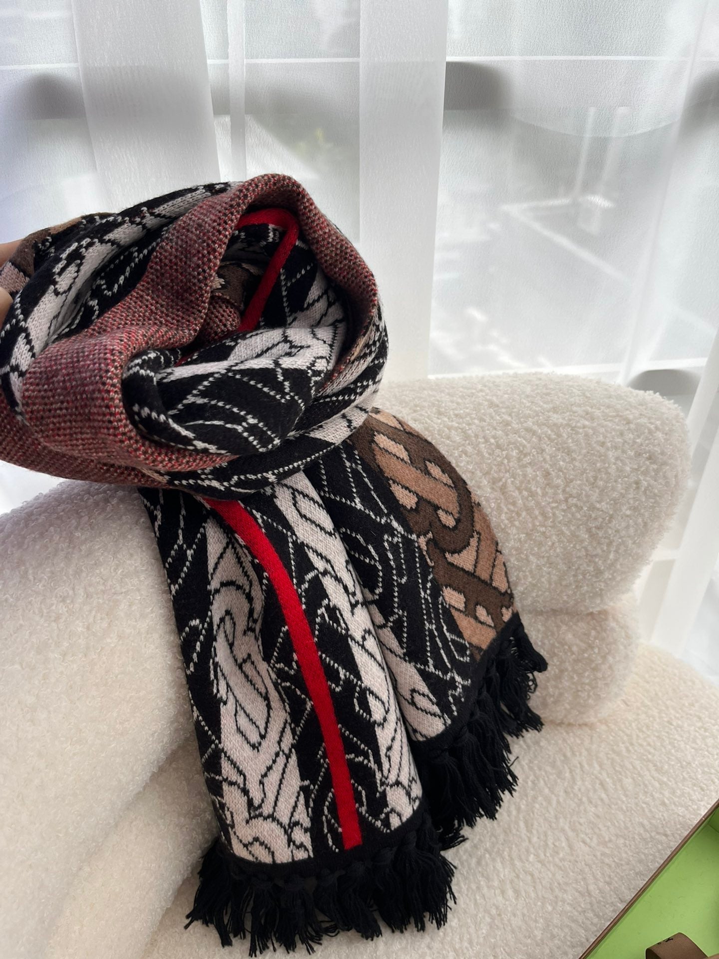 Statement Monogram-jacquard Cashmere Scarf