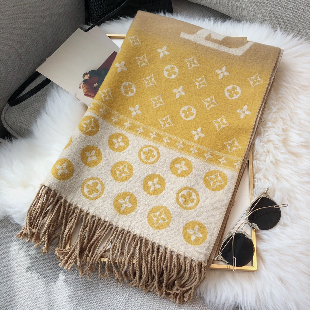 Monogram Cashmere Gradient Color Scarf