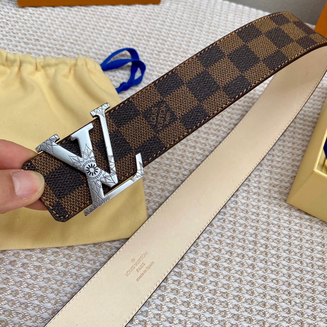 Double-faced calfskin belt width 4.0