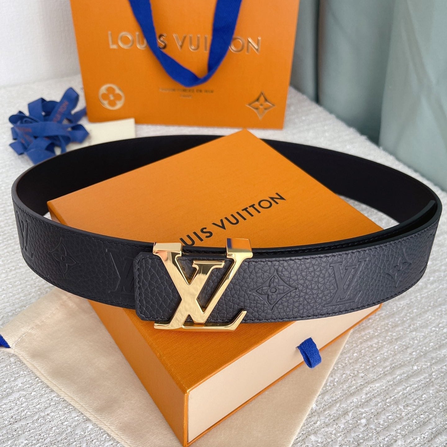 Double-sided imported calfskin belt 4.0Cm