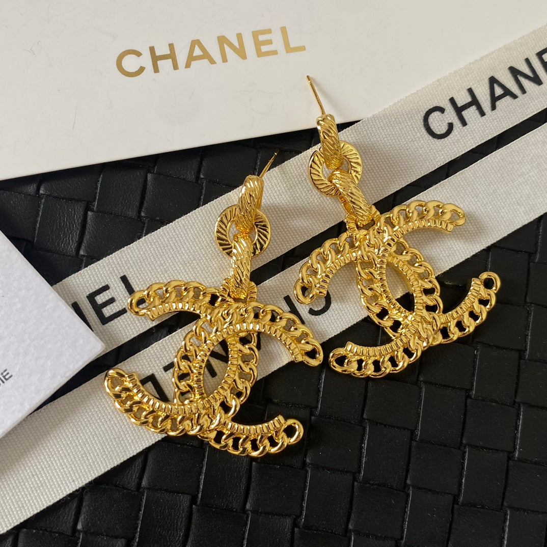 Large Logo Golden Earrings