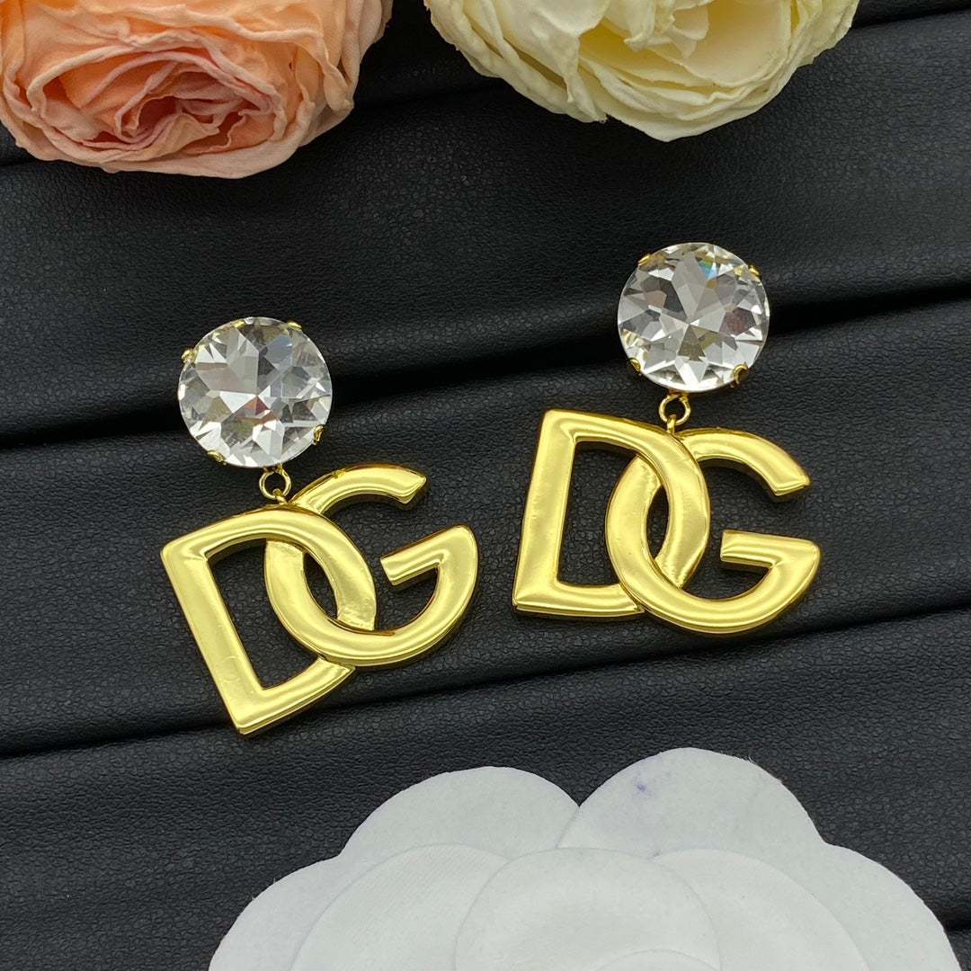 Gold-Tone Logo Drop Earrings