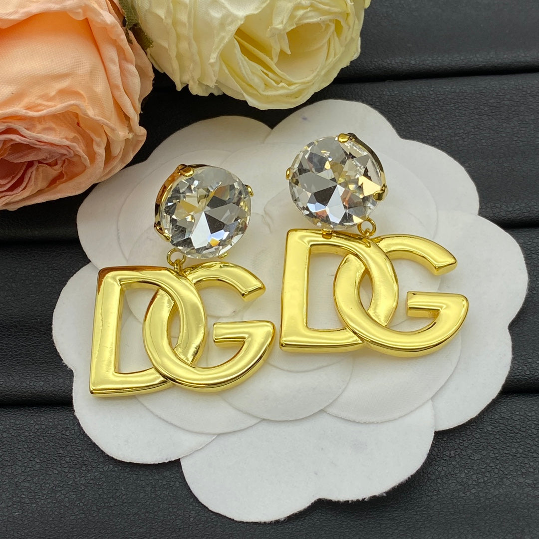 Gold-Tone Logo Drop Earrings