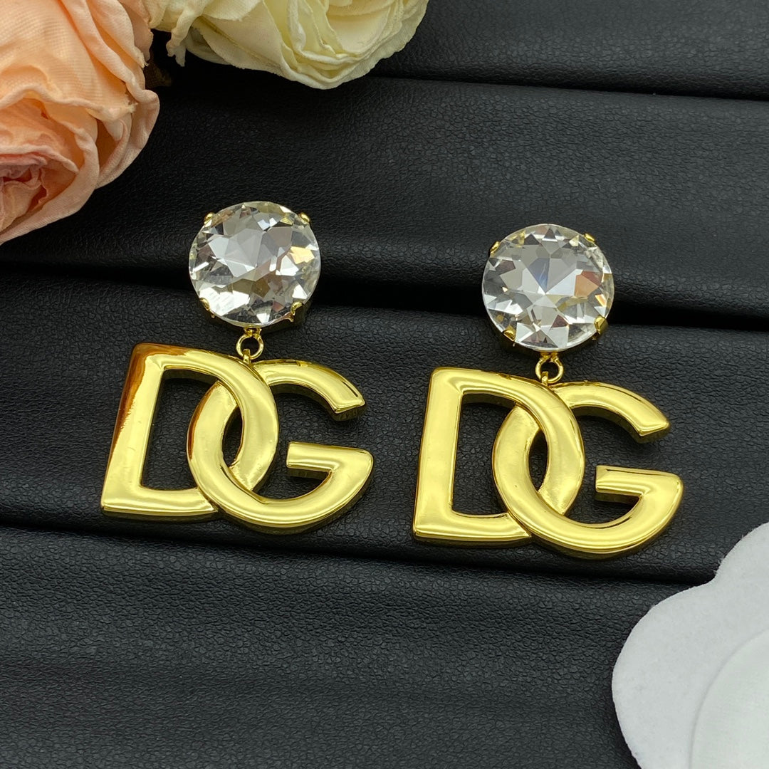 Gold-Tone Logo Drop Earrings