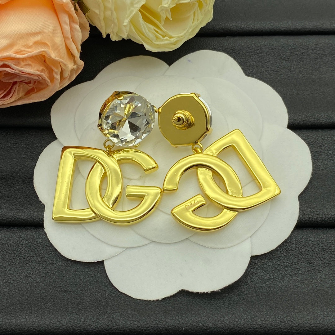 Gold-Tone Logo Drop Earrings