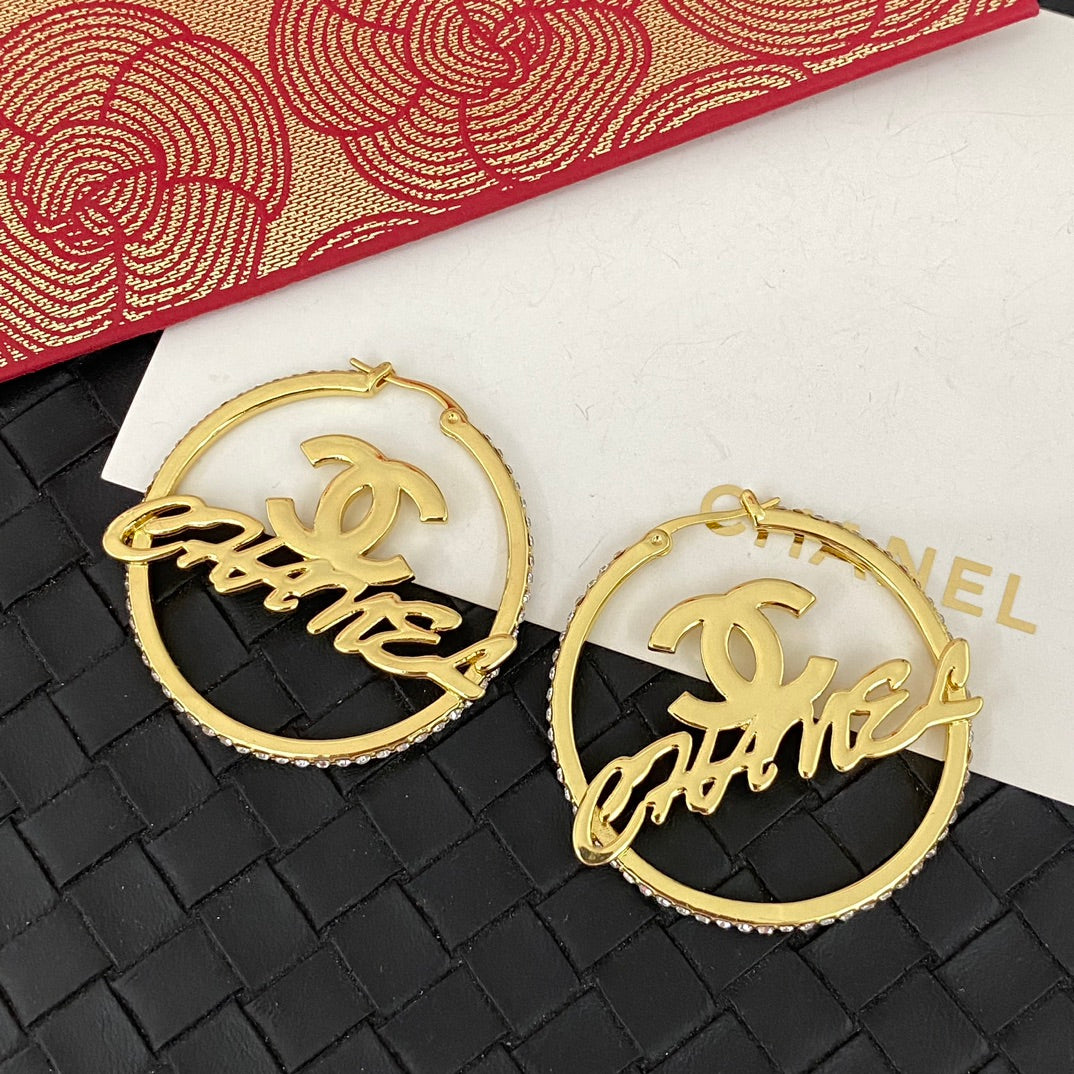 Hollow Letters Hoop Earrings