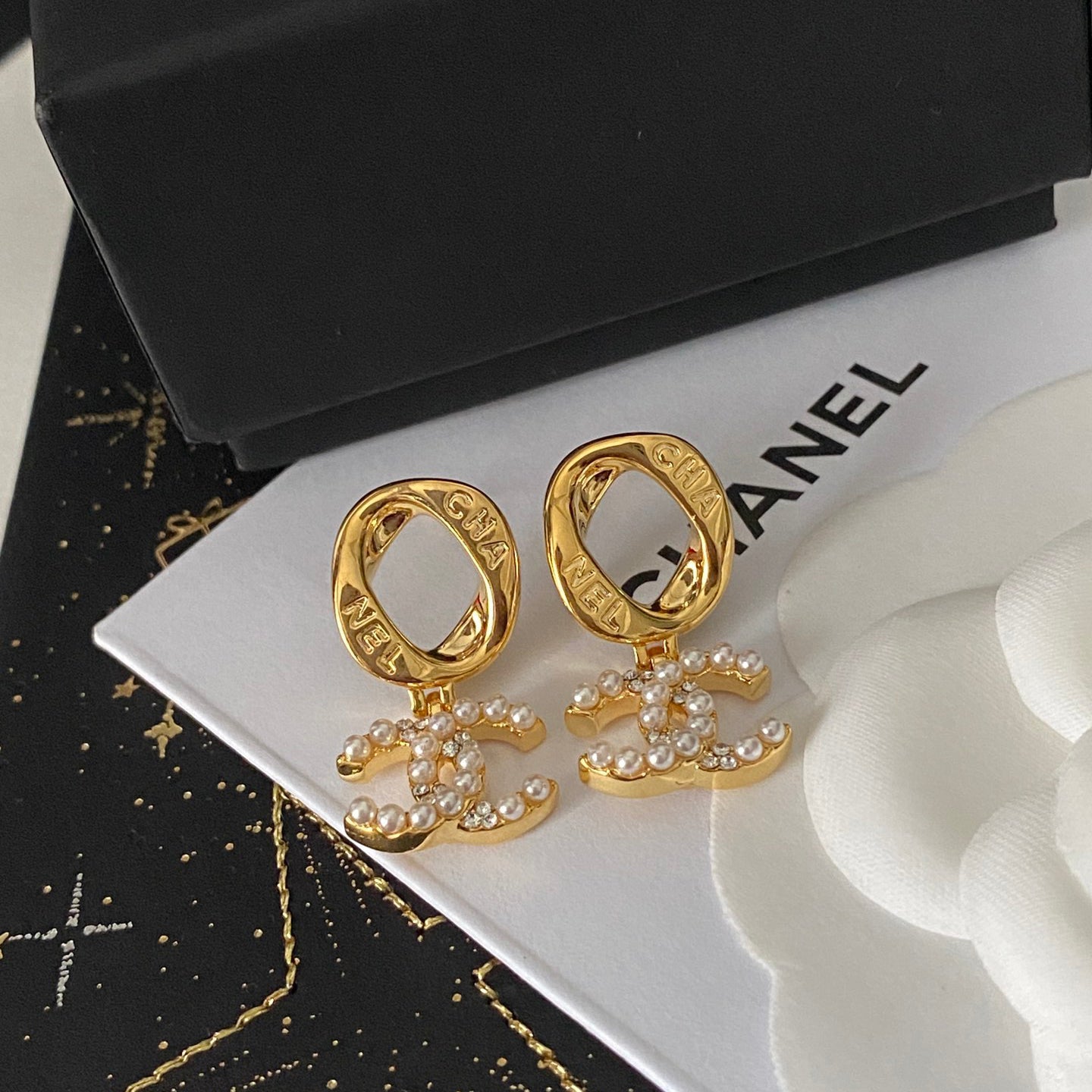 Elegant Letters Hoop Logo Earrings