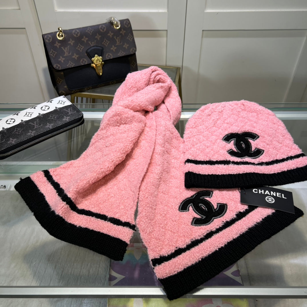 Elegant Cashmere Hat + Scarf Set