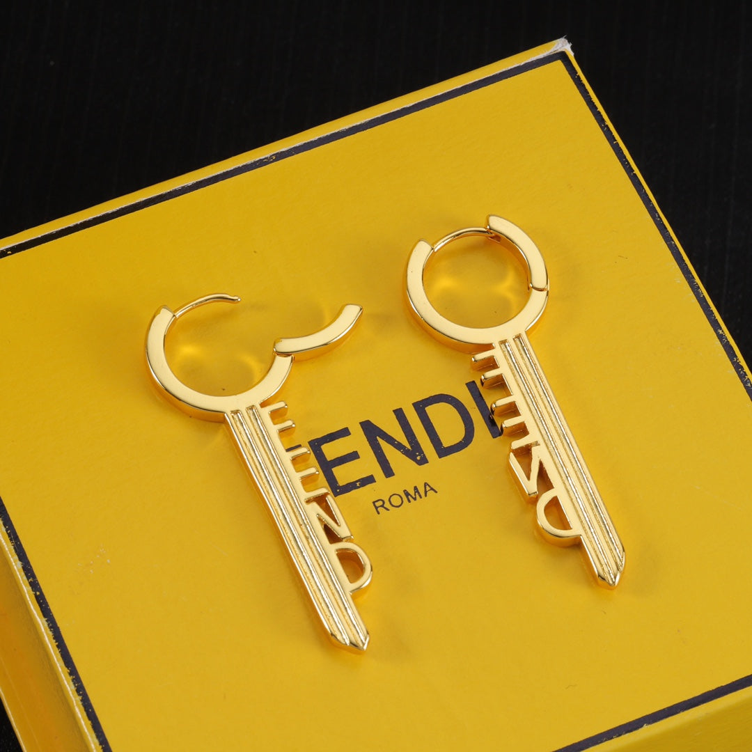 Letter Key Pendant Earrings