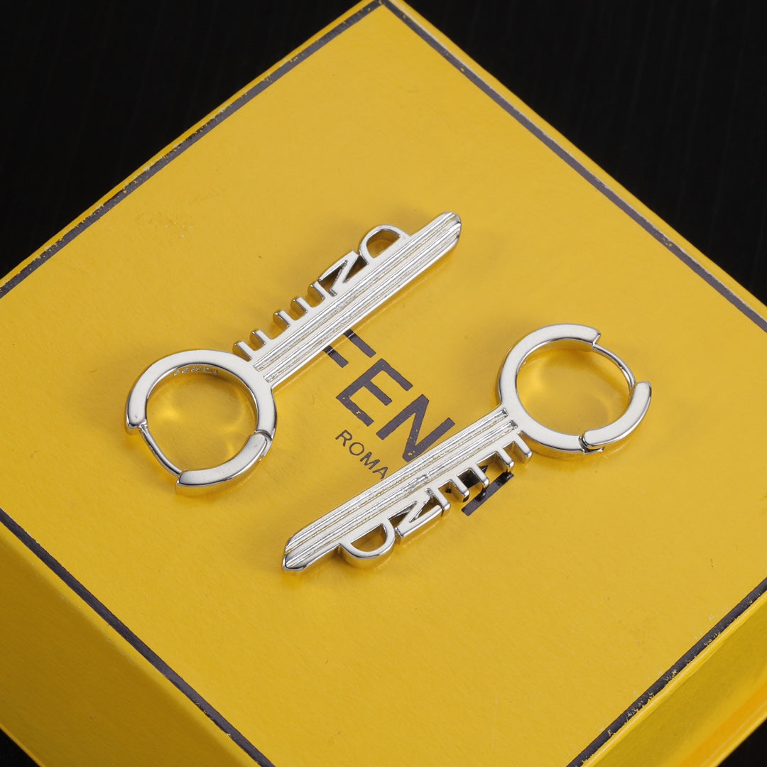 Letter Key Pendant Earrings